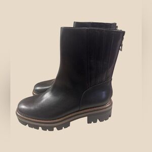 Kork-Ease Black Leather Combat Boots